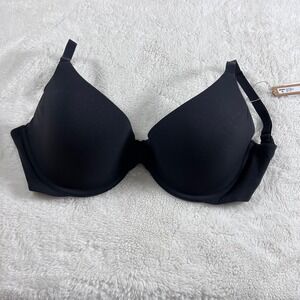 SKIMS Womens Fits Everybody Scoop Plunge Bra Onyx Black Size 32H BR-UWR-1997 NEW